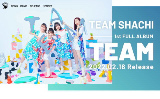 TEAM SHACHI 1st Full Album｢TEAM｣のWEBデザイン