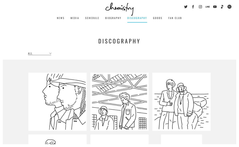 CHEMISTRY Official Web SiteのWEBデザイン