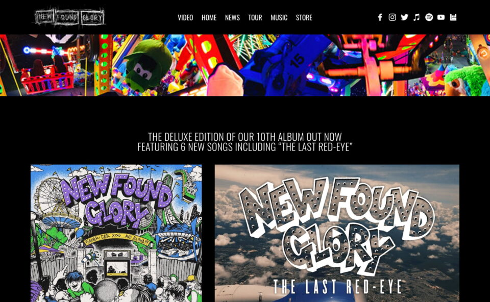 New Found GloryのWEBデザイン