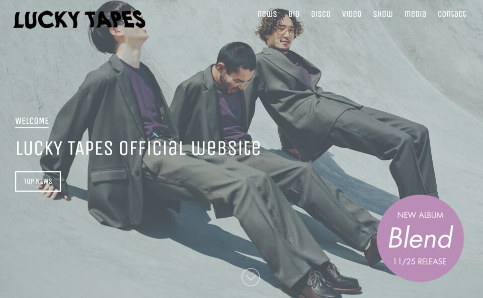 LUCKY TAPES – Official WebsiteのWEBデザイン