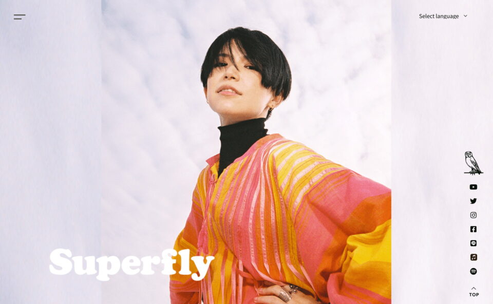 Superfly Official SiteのWEBデザイン