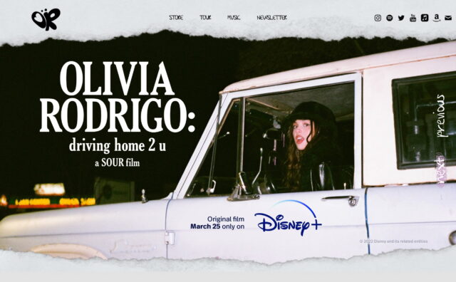 Olivia Rodrigo | HomeのWEBデザイン