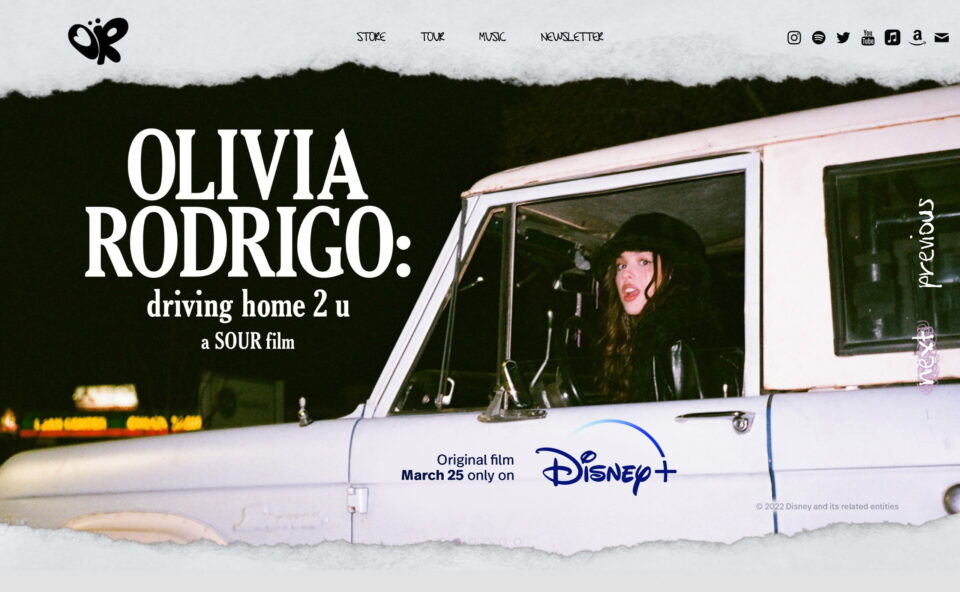 Olivia Rodrigo | HomeのWEBデザイン