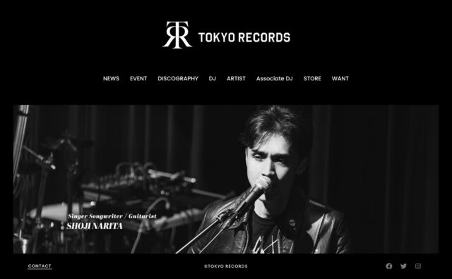 TOKYO RECORDS OFFICIAL SITEのWEBデザイン