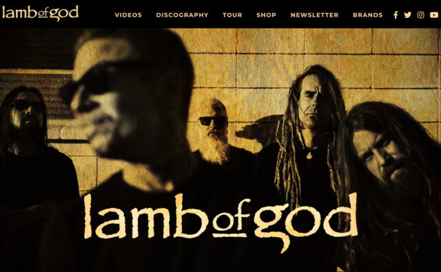 Lamb Of God – Official WebsiteのWEBデザイン