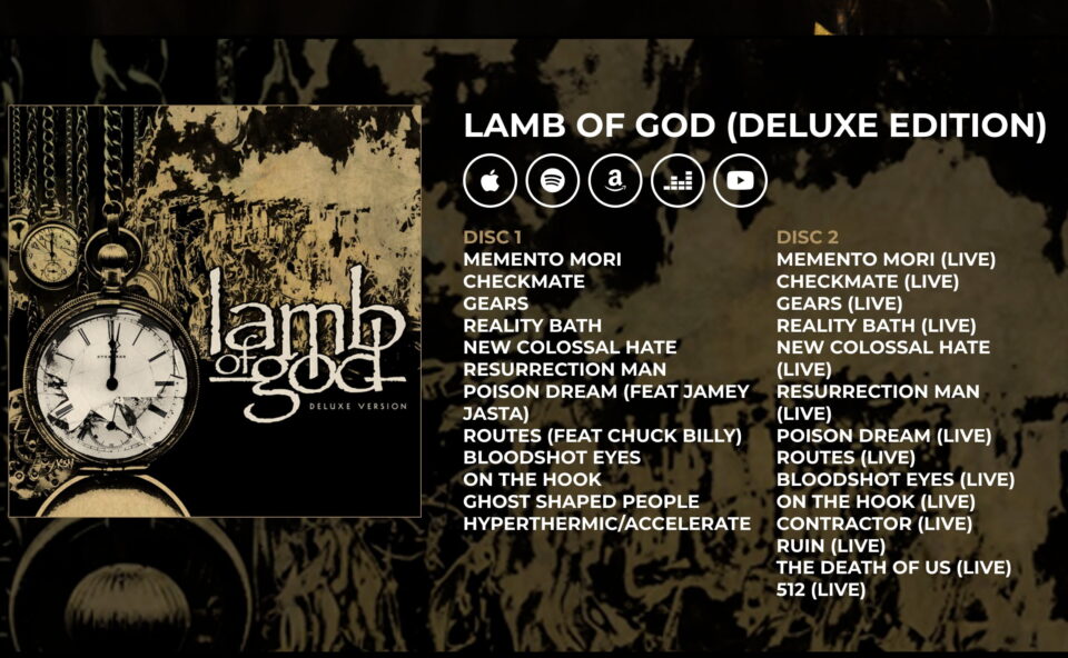 Lamb Of God – Official WebsiteのWEBデザイン