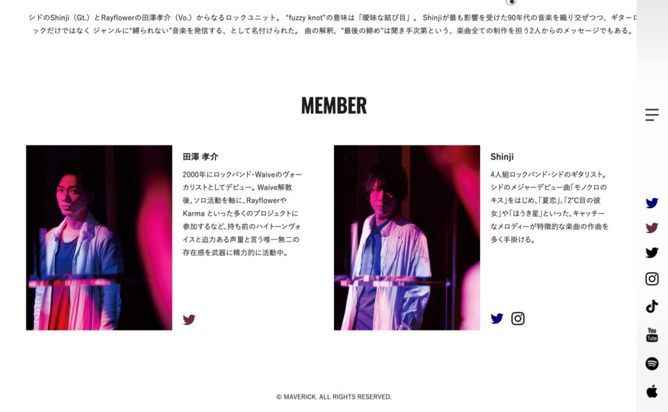 fuzzy knot Official WebsiteのWEBデザイン