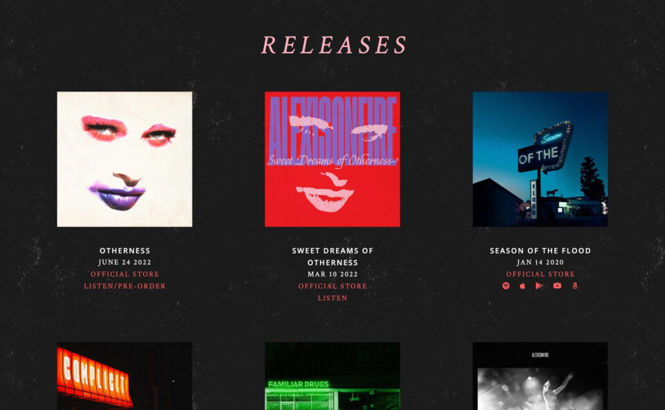 Alexisonfire – Official SiteのWEBデザイン