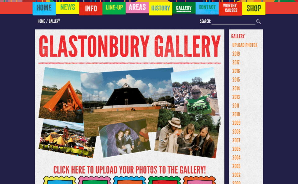 Glastonbury Festival | The Official Glastonbury Festival WebsiteのWEBデザイン