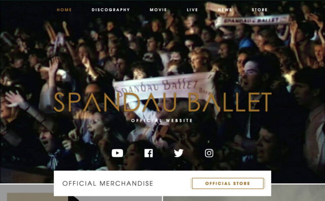 Spandau Ballet.com | Official SiteのWEBデザイン