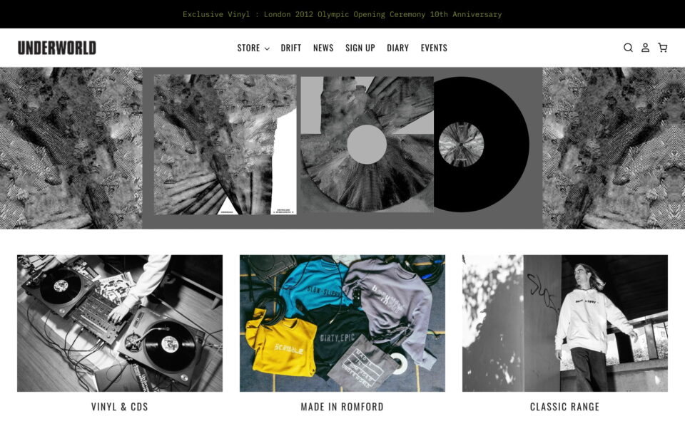 Underworld – The official websiteのWEBデザイン