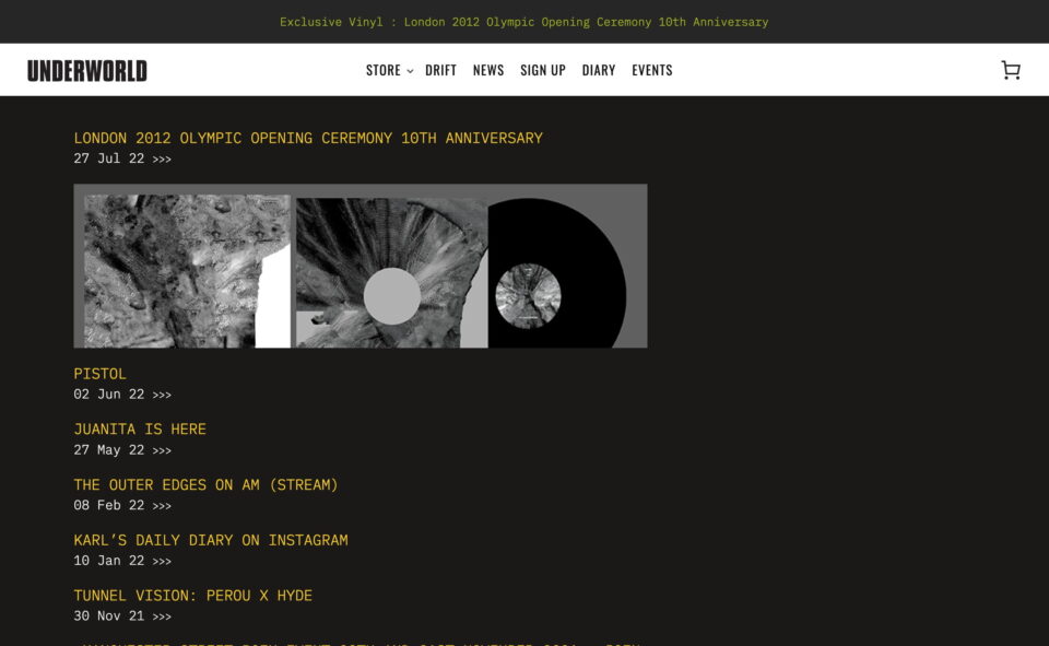 Underworld – The official websiteのWEBデザイン