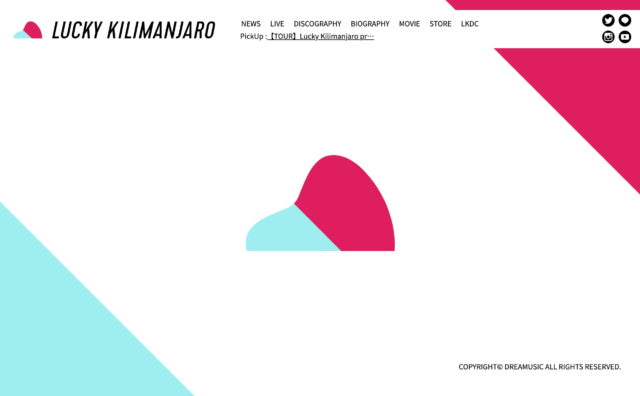 Lucky Kilimanjaro Official WEBのWEBデザイン