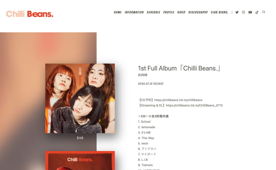 Chilli Beans.｜Chilli Beans. Official HPのWEBデザイン