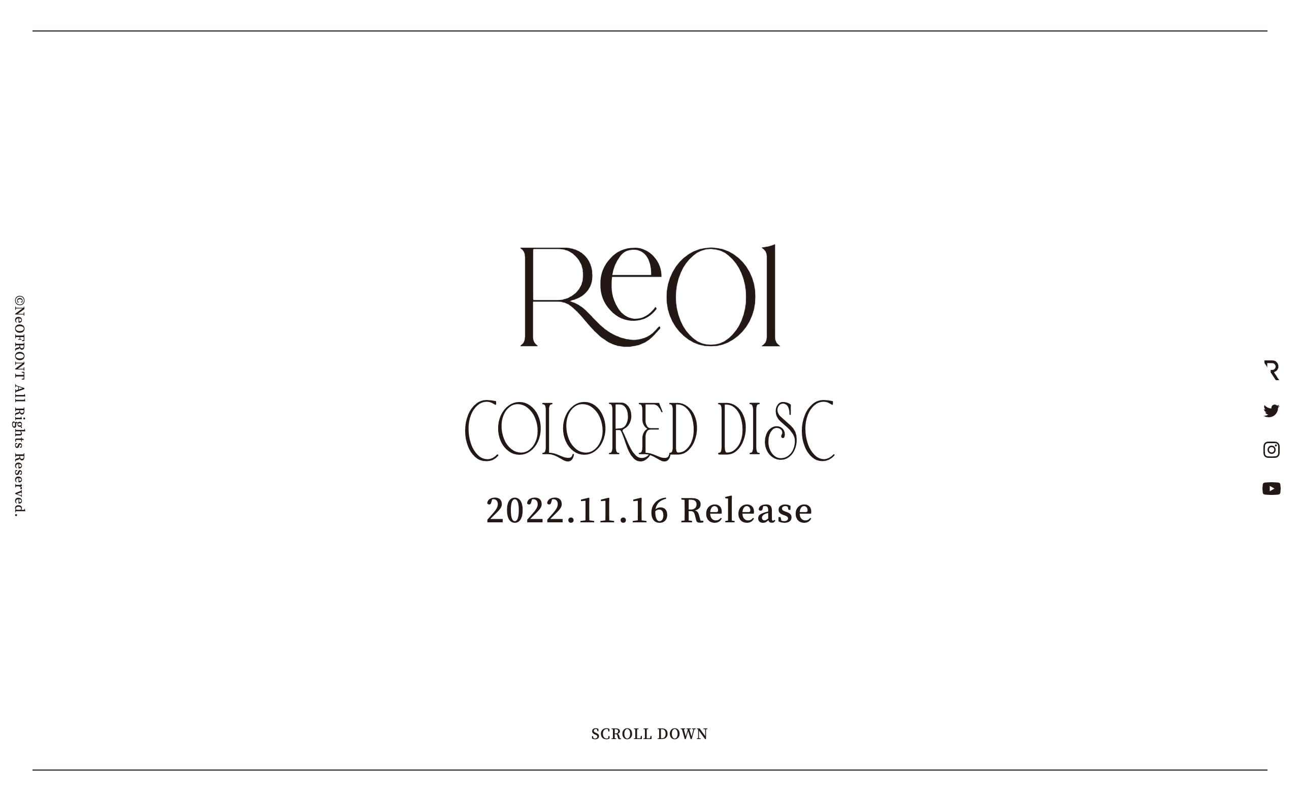 Reol | COLORED DISC | MUSIC WEB CLIPS - バンド ...