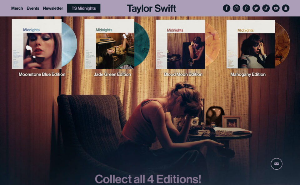 Home – Taylor SwiftのWEBデザイン