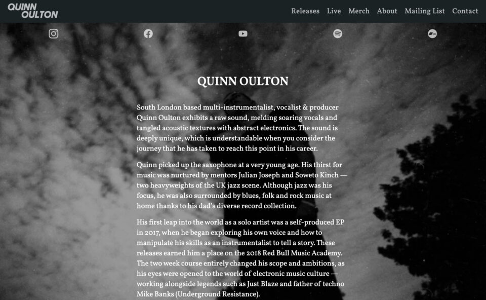 Quinn OultonのWEBデザイン