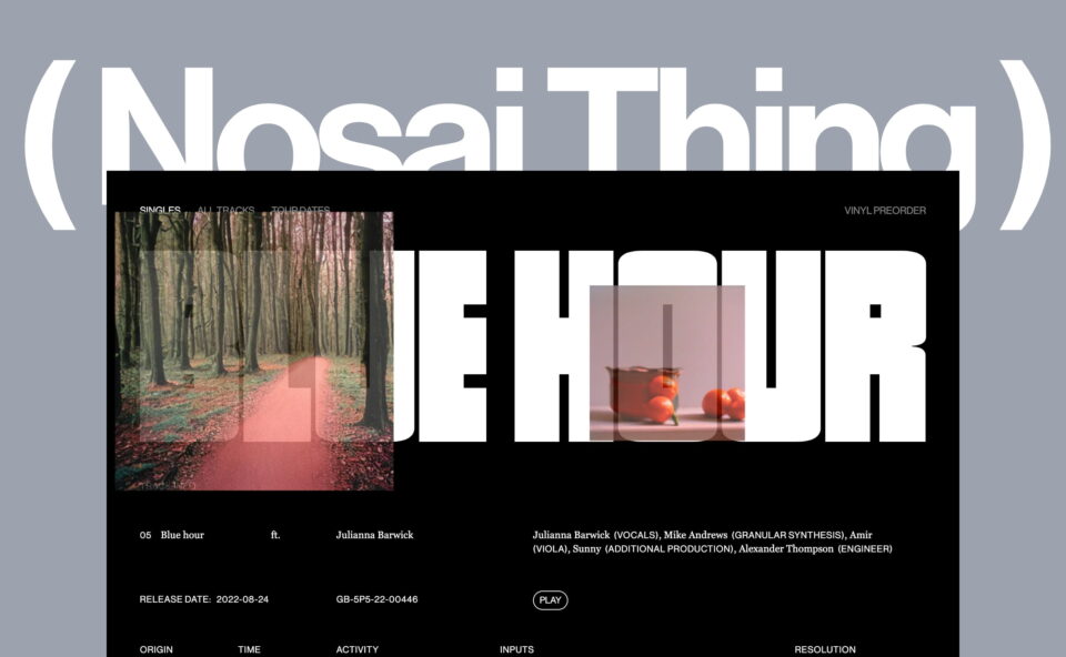 Nosaj Thing – ContinuaのWEBデザイン