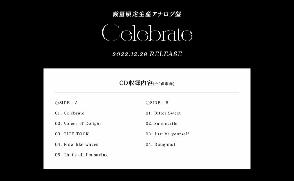 TWICE JAPAN 4th ALBUM『Celebrate』レコード盤のWEBデザイン