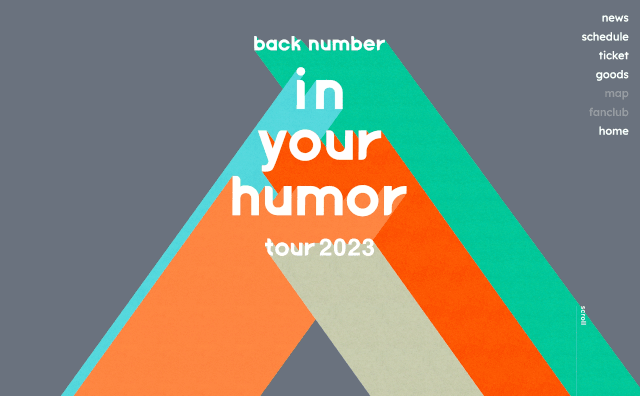 back number in your humor tour 2023のWEBデザイン