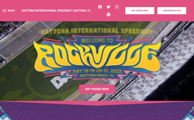 Welcome to Rockville 2023 | May 18-21 | Daytona International Speedway – America’s Largest Rock Festival, Welcome to Rockville 2023 returns May 18-21 at Daytona International Speedway!のWEBデザイン