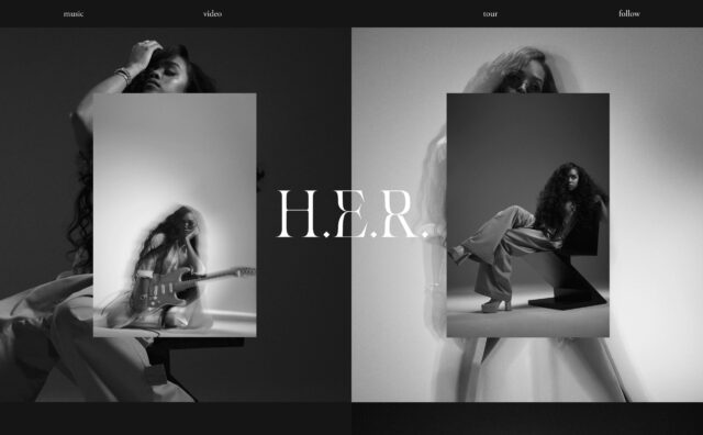 H.E.R. – Official WebsiteのWEBデザイン