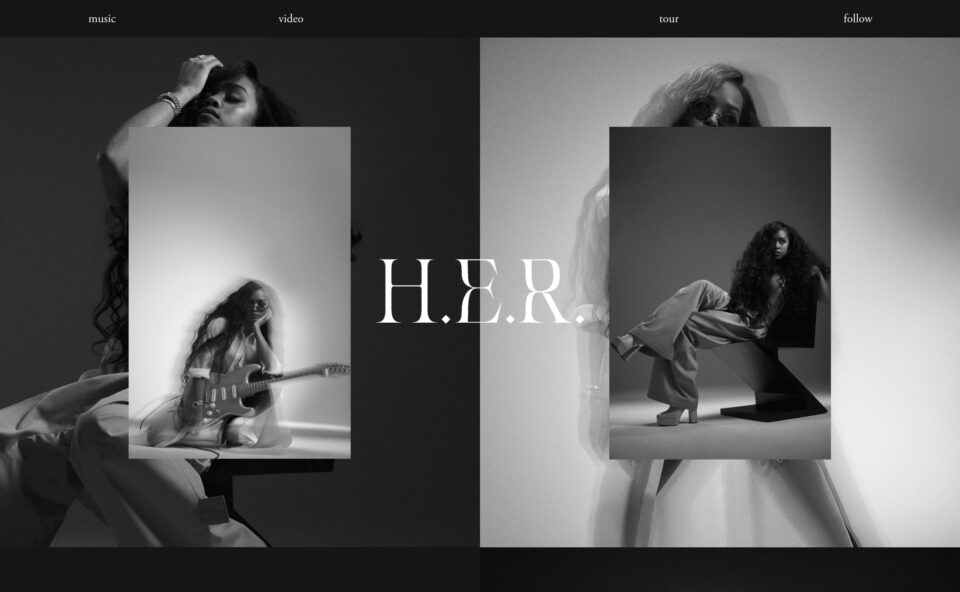 H.E.R. – Official WebsiteのWEBデザイン