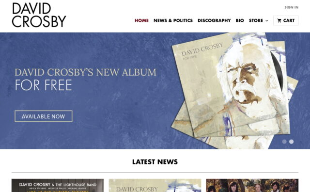 David Crosby | Official WebsiteのWEBデザイン