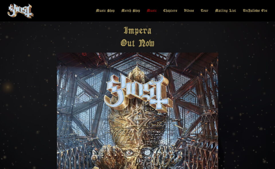 Ghost – The Official SiteのWEBデザイン