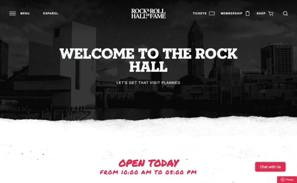 Welcome to the Rock & Roll Hall of Fame | Rock & Roll Hall of FameのWEBデザイン