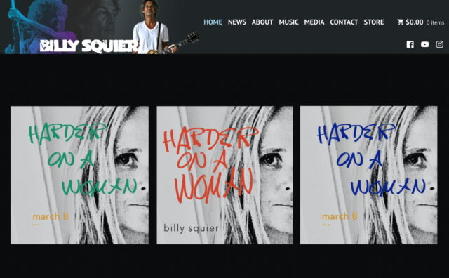 Billy Squier – The Official Website for Billy SquierのWEBデザイン