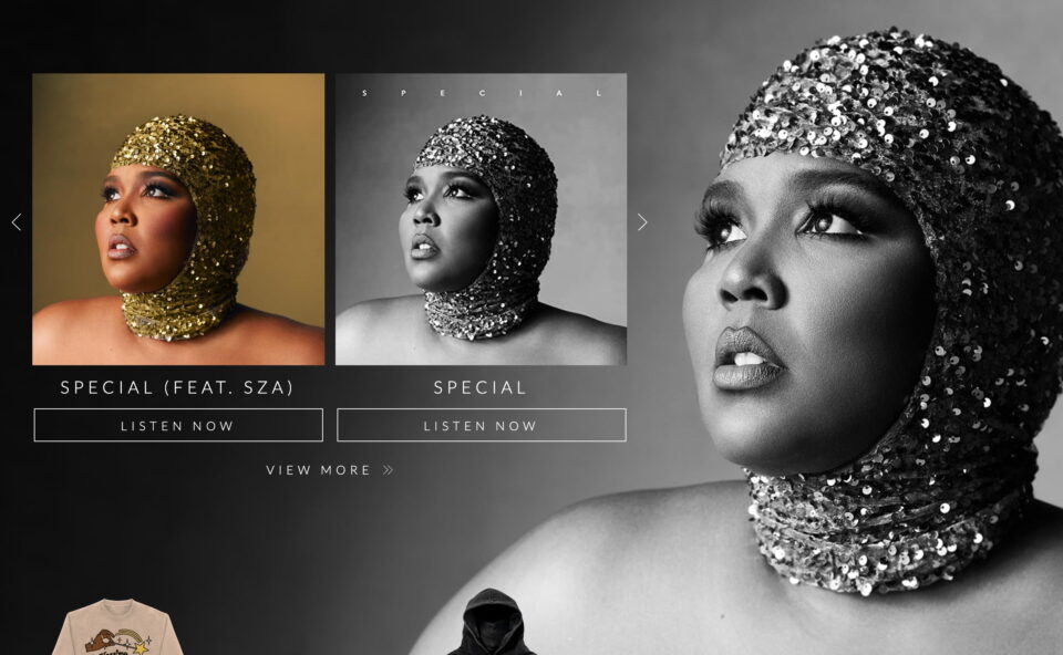 Lizzo Official WebsiteのWEBデザイン