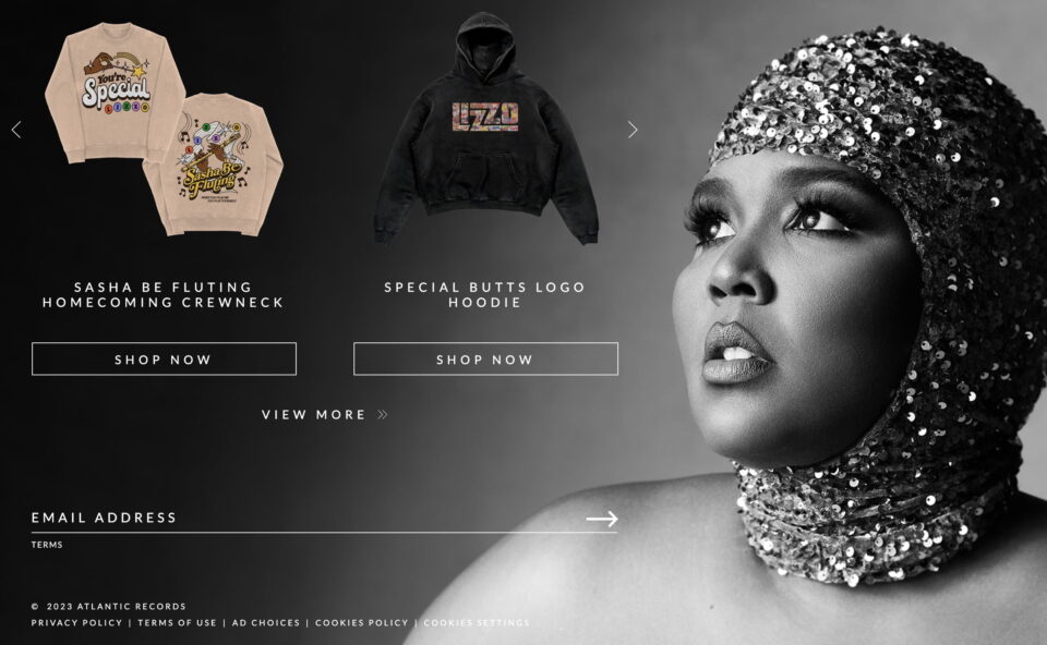 Lizzo Official WebsiteのWEBデザイン