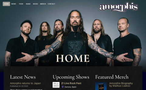 Amorphis – Official WebsiteのWEBデザイン