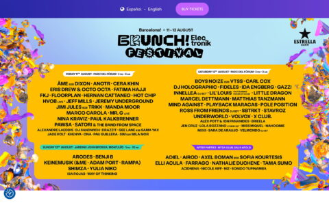 Brunch Electronik FestivalのWEBデザイン