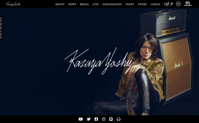 吉井和哉｜YOSHII KAZUYA OFFICIAL WEBSITEのWEBデザイン