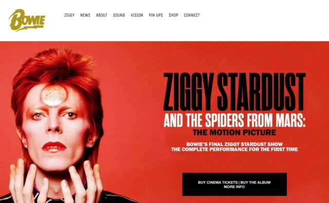 David BowieのWEBデザイン