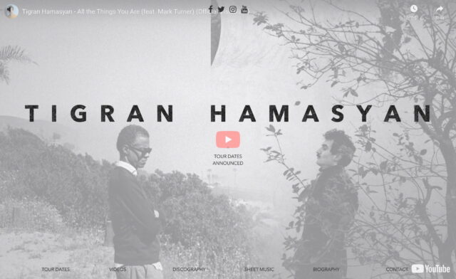 Tigran Hamasyan – Official websiteのWEBデザイン