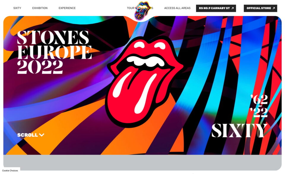 The Rolling Stones | Official WebsiteのWEBデザイン