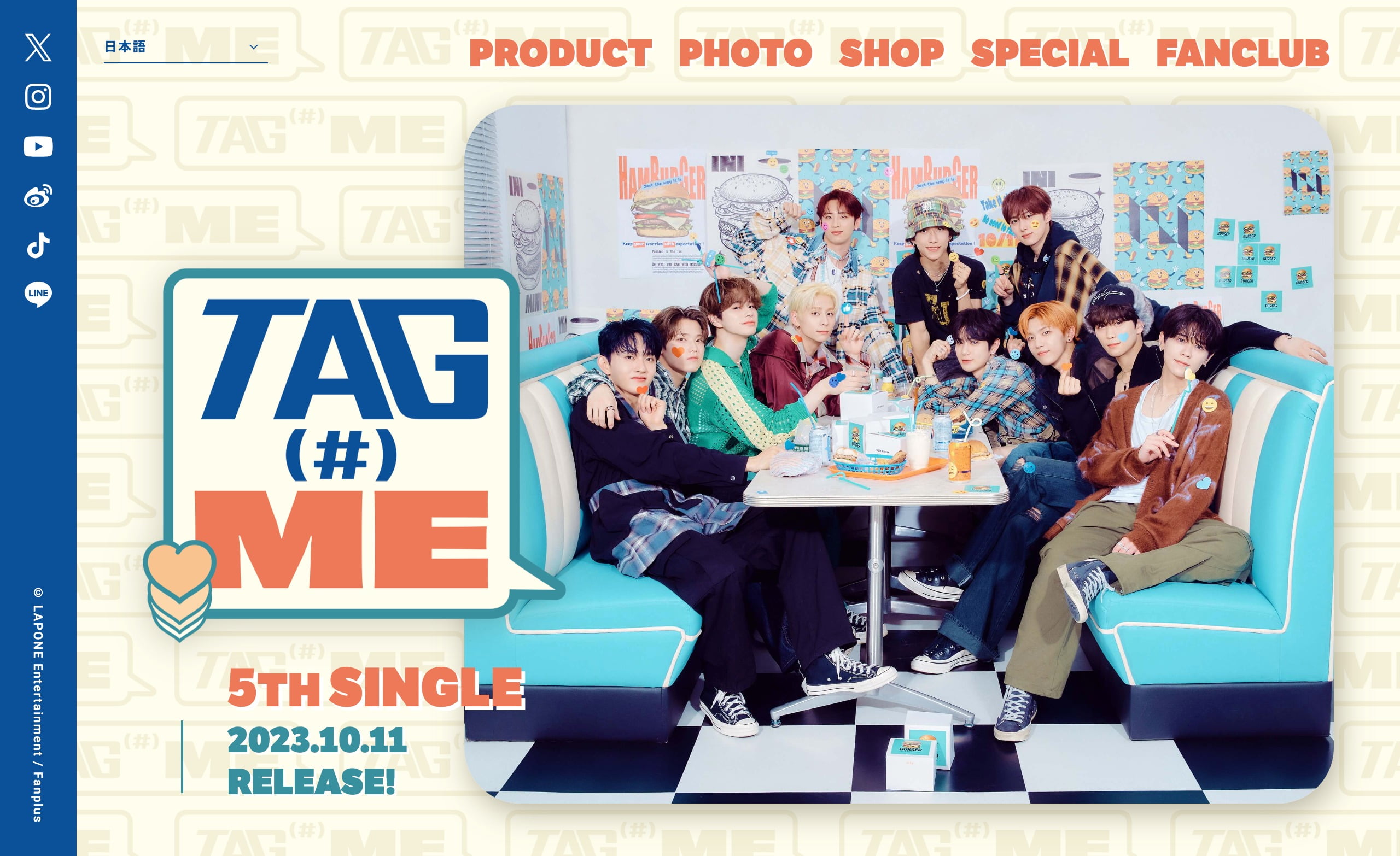 【最終値下げ】INI 5th SINGLE TAG ME サイン入り　ポスター INIの 5TH SINGLE『TAG ME』10月11日発売！TSUTAYA RECORDS