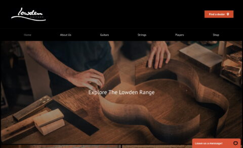Lowden Guitars – Handmade and Hand built Acoustic Guitar Range from Downpatrick, IrelandのWEBデザイン