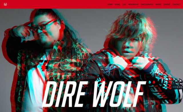 Dire Wolf official websiteのWEBデザイン