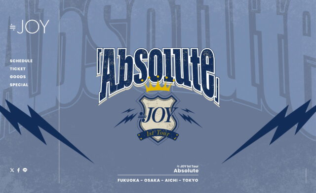 ≒JOY 1st Tour「Absolute」｜≒JOY（ニアリーイコールジョイ）オフィシャルサイトのWEBデザイン