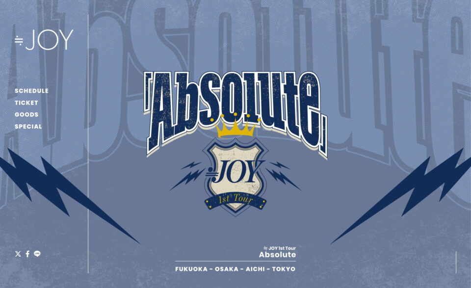 ≒JOY 1st Tour「Absolute」｜≒JOY（ニアリーイコールジョイ）オフィシャルサイトのWEBデザイン
