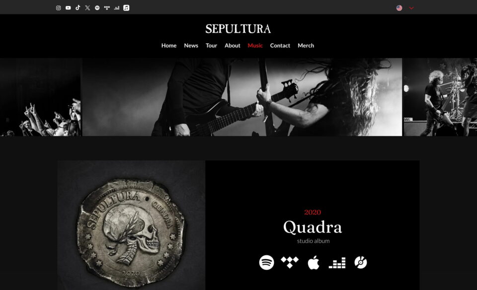 Sepultura | Official WebsiteのWEBデザイン
