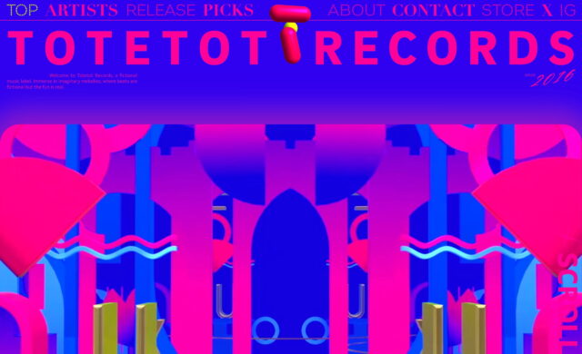 TOTETOT RECORDS – A fictional music labelのWEBデザイン