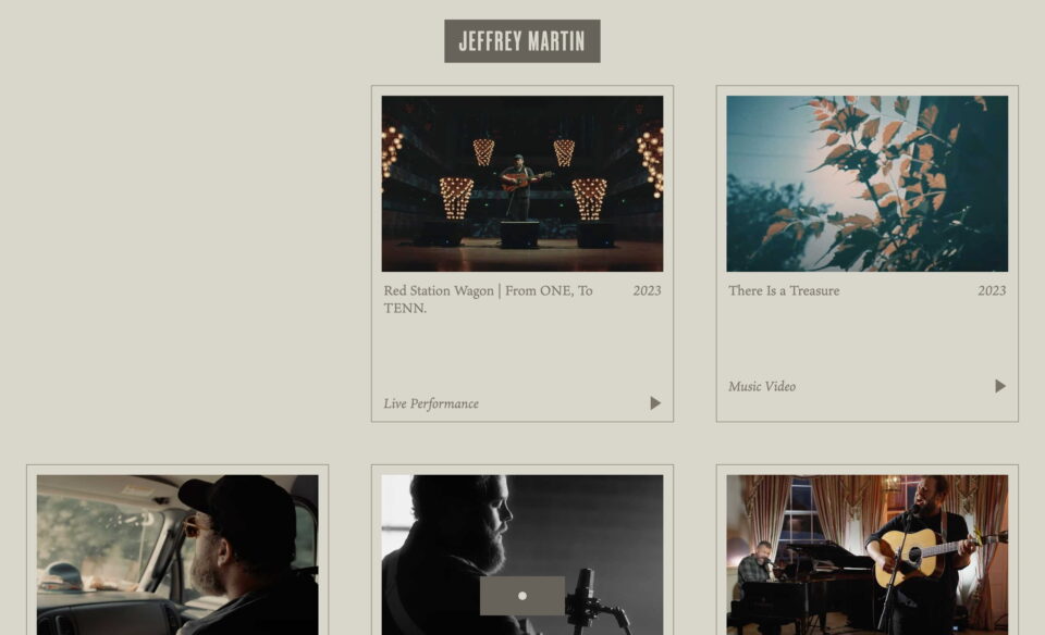 Jeffrey Martin | Official WebsiteのWEBデザイン