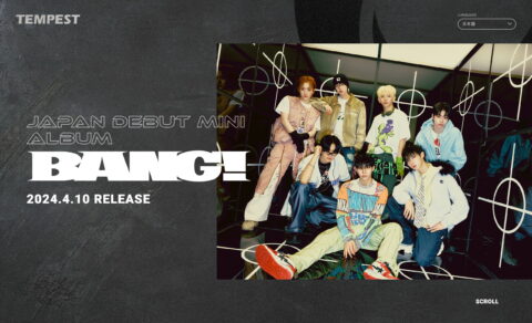 TEMPEST JAPAN Debut Mini Album「BANG!」のWEBデザイン
