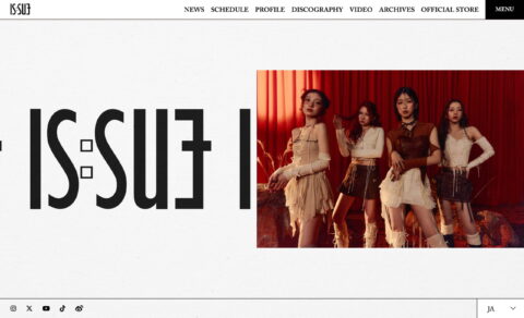IS:SUE OFFICIAL SITEのWEBデザイン