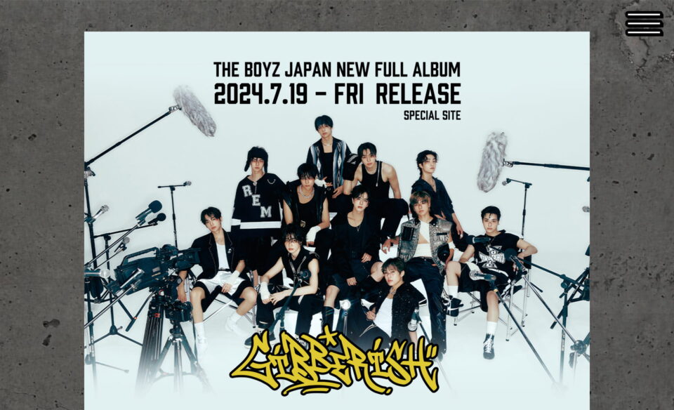 THE BOYZ JAPAN New Full Album GibberishのWEBデザイン